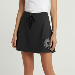 Wild‎ Fable Skirt Women's Size Small Black Mini Skirt Rhinestone Heart NWT